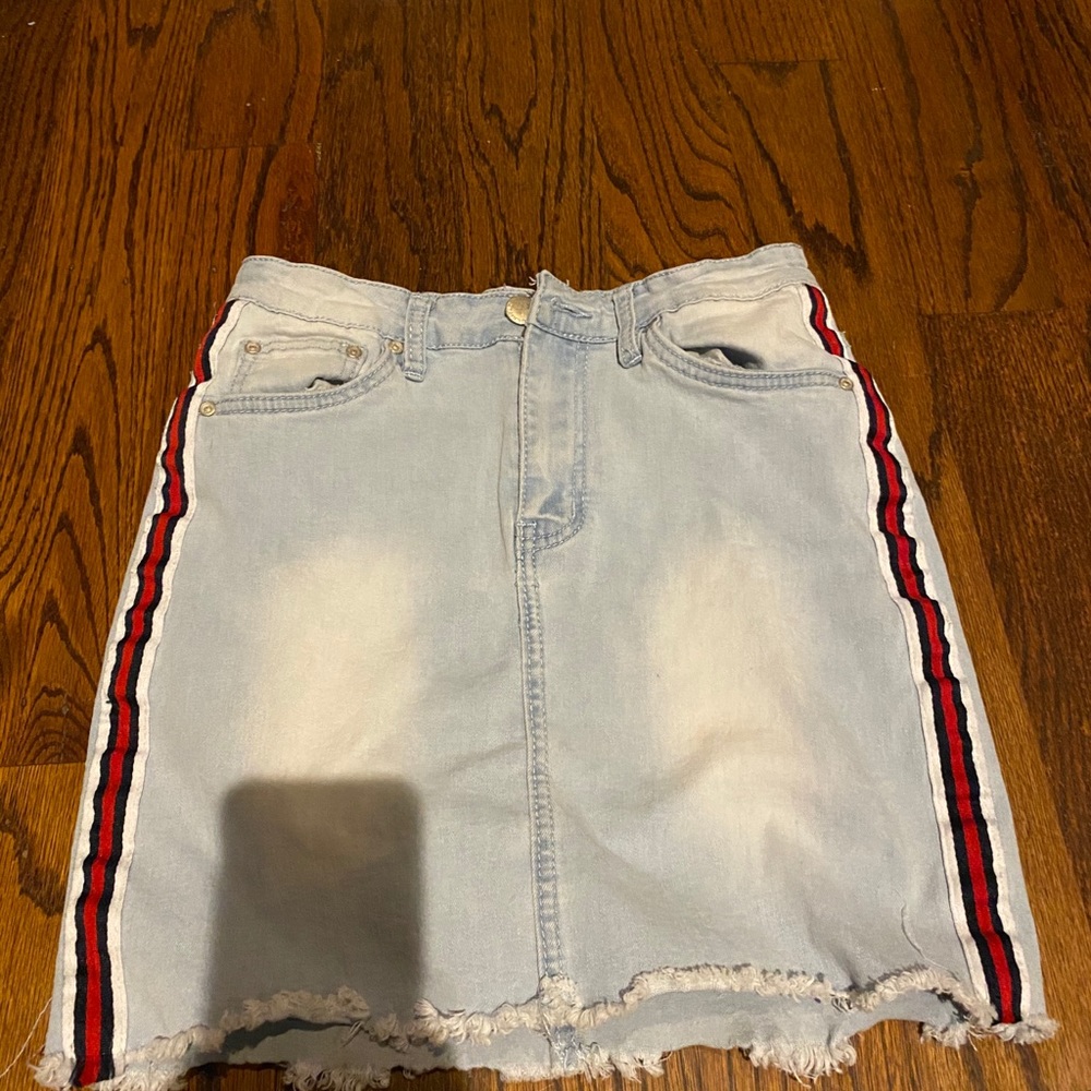 High waisted jeans skirt